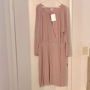 Long Sleeve Peasant Dress, dusty rose, size 2XL